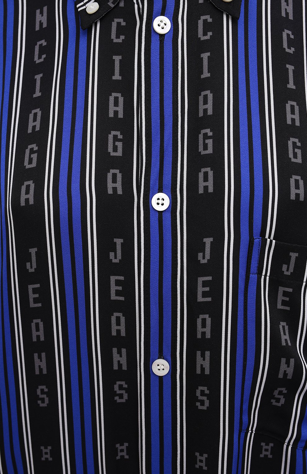 Рубашка из вискозы BALENCIAGA синего цвета по цене 105500 руб., арт. 658956/TKL32, фото 5 Рубашка из вискозы BALENCIAGA, арт. 658956/TKL32, фото 5