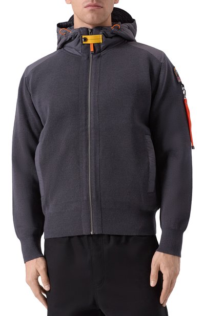 Шерстяной кардиган PARAJUMPERS темно-серого цвета по цене 61700 руб., арт. 25WMPMKNRK06, фото 3 Шерстяной кардиган PARAJUMPERS, арт. 25WMPMKNRK06, фото 3