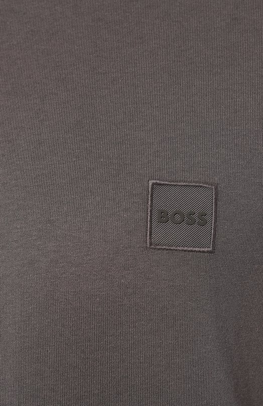 

Хлопковая футболка BOSS Orange, Серый