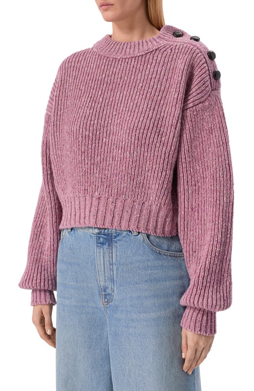 Шерстяной свитер Chloé CH25WMP11640 Розовый  CH25WMP11640 Фото 3