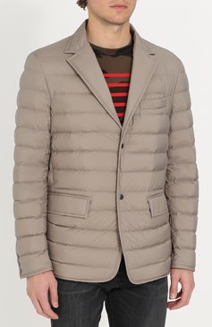 Мужская пуховая куртка MONCLER светло-серого цвета, арт. C1-091-30914-94-53333 | Фото 3 (Материал подклада: Синтетический материал; Материал внешний: Синтетический материал, Пух и перо; Длина (верхняя одежда): Короткие; Мужское Кросс-КТ: Верхняя одежда, Куртка-пуховая; Рукава: Длинные; Кросс-КТ: Куртка; Материал сплава: Проставлено; Драгоценные камни: Проставлено; Стили: Кэжуэл)