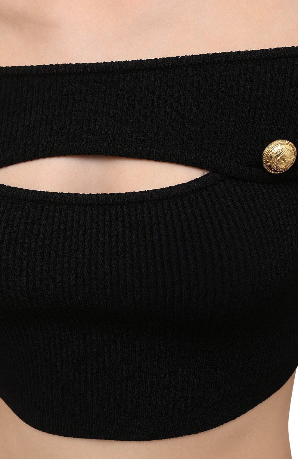 Топ из вискозы BALMAIN черного цвета по цене 65950 руб., арт. VF0AJ000/K211, фото 5 Топ из вискозы BALMAIN, арт. VF0AJ000/K211, фото 5