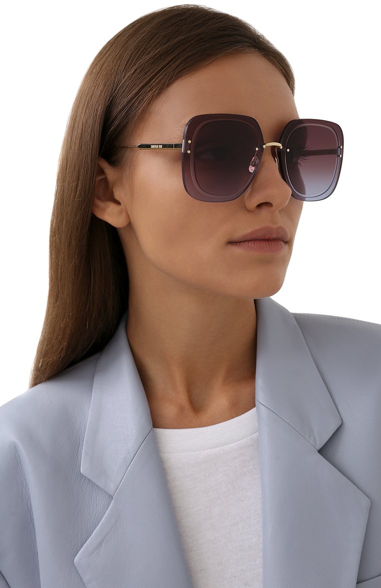 Женские солнцезащитные очки DIOR EYEWEAR фиолетового цвета, арт. ULTRADI0R SU B0D2 | Фото 2 (Региональные ограничения белый список (Axapta Mercury): Не проставлено, RU; Нос: Не проставлено; Тип очков: С/з; Очки форма: Квадратные, Прямоугольные; Оптика Гендер: оптика-женское)