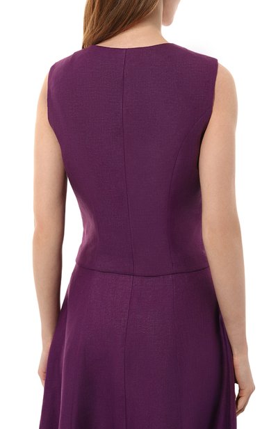 Льняной жилет NOBLE&BRULEE фиолетового цвета по цене 45000 руб., арт. NB42/290623/176, фото 4 Льняной жилет NOBLE&BRULEE, арт. NB42/290623/176, фото 4