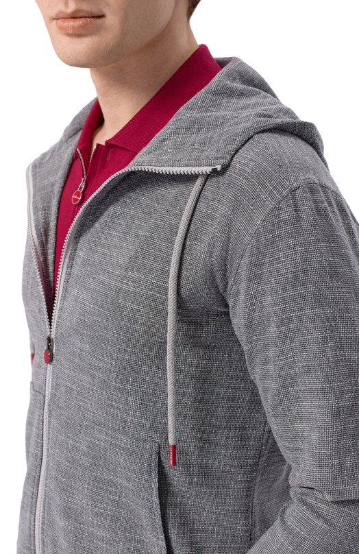 Толстовка из шерсти и шелка Kiton UMC010K0615E05 Серый  UMC010K0615E05 Фото 5