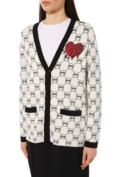 Кардиган PINKO черно-белого цвета по цене 57850 руб., арт. 100446-A0KS, фото 3 Кардиган PINKO, арт. 100446-A0KS, фото 3