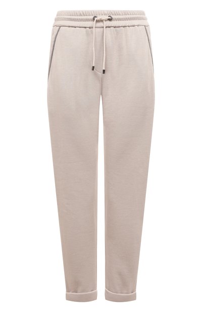 Женские брюки из хлопка и шелка BRUNELLO CUCINELLI, арт. MD828B1066