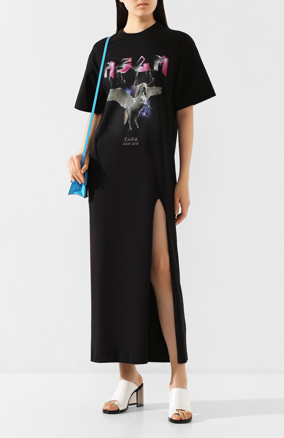 Хлопковое платье MSGM черного цвета по цене 24600 руб., арт. 2842MDA175 207498, фото 2 Хлопковое платье MSGM, арт. 2842MDA175 207498, фото 2