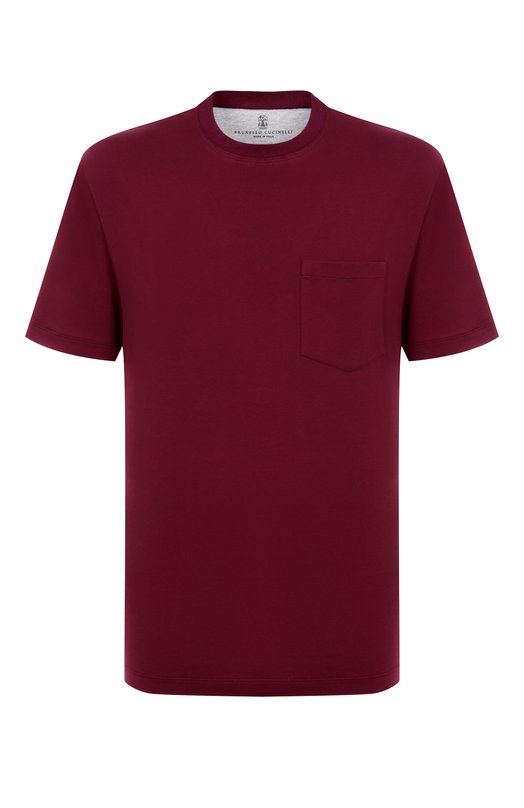 Хлопковая футболка Brunello Cucinelli M0B131376 Бордовый M0B131376