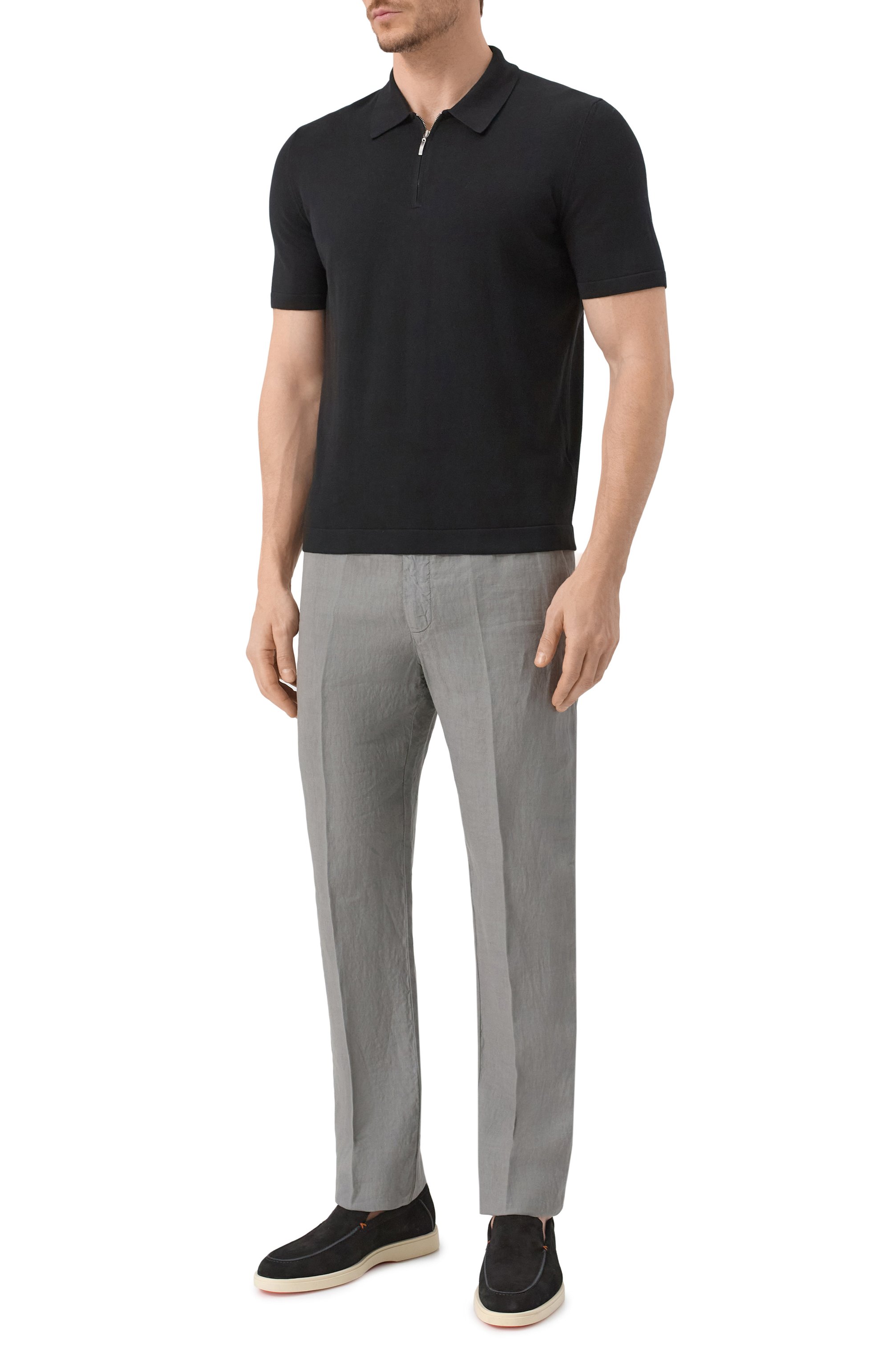 Льняные брюки 120% LINO серого цвета по цене 28800 руб., арт. 32ALIM299M/0253/000, фото 2 Льняные брюки 120% LINO, арт. 32ALIM299M/0253/000, фото 2