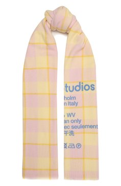 Женский шерстяной шарф ACNE STUDIOS желтого цвета, арт. CA0103/W | Фото 1 (Материал: Текстиль, Шерсть; Материал сплава: Проставлено; Нос: Не проставлено)