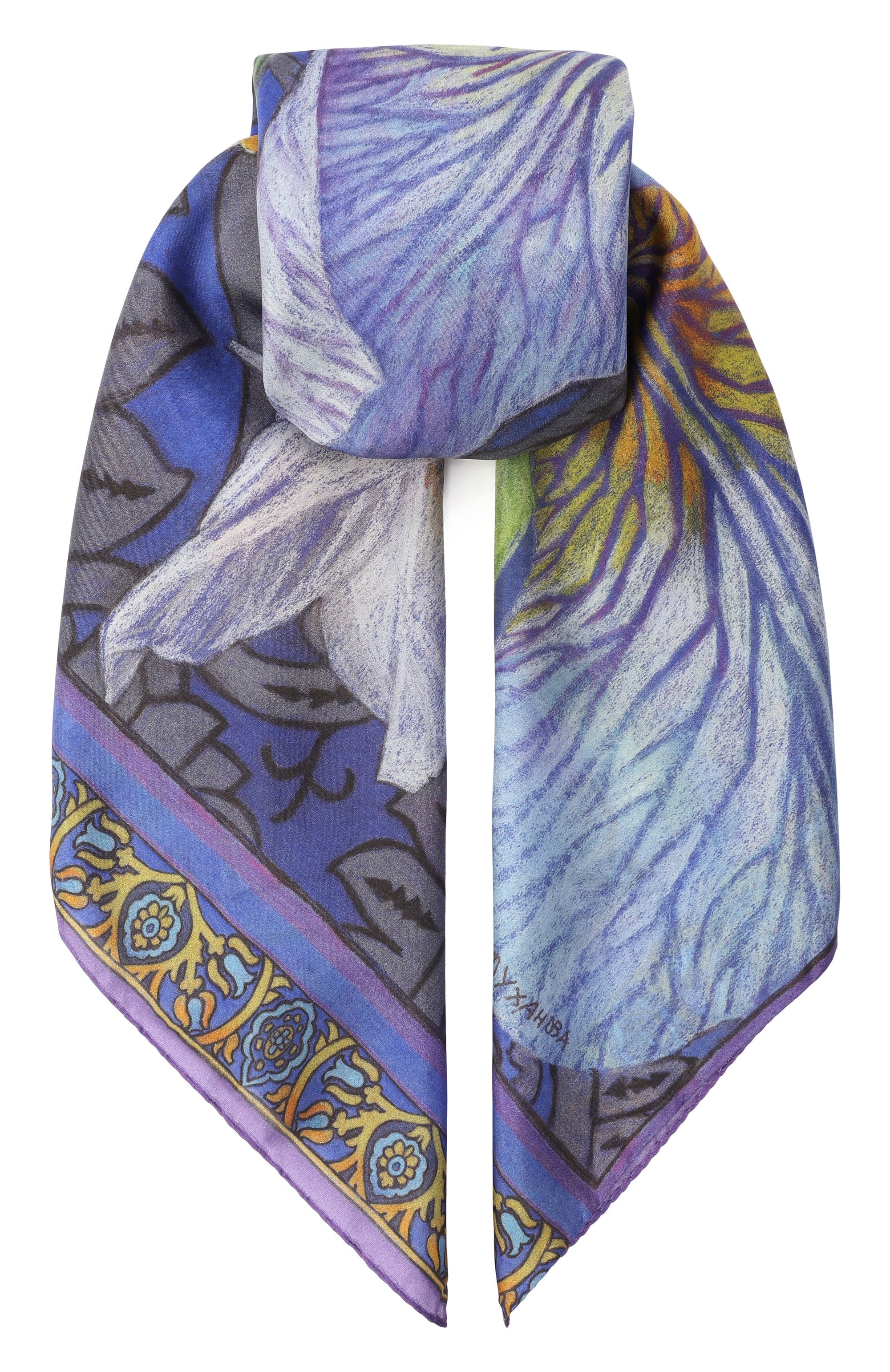 Шелковый платок ирисы GOURJI, арт. 91135137/4481172, фото 1