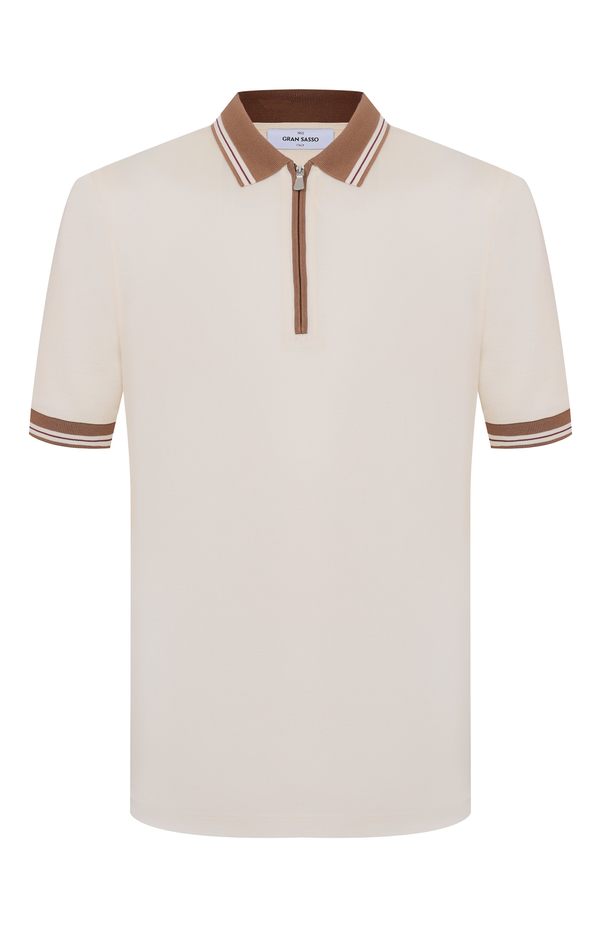 Хлопковое поло GRAN SASSO светло-бежевого цвета по цене 26050 руб., арт. 60147/74219, фото 1 Хлопковое поло GRAN SASSO, арт. 60147/74219, фото 1