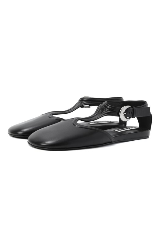 Кожаные балетки Mary Jane Jil Sander J16WP0131-P8226 Чёрный J16WP0131-P8226
