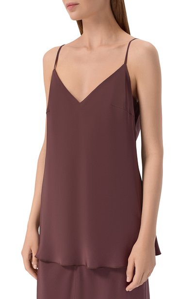 Шелковый топ NOBLE&BRULEE коричневого цвета по цене 35000 руб., арт. NB04/280526/03, фото 3 Шелковый топ NOBLE&BRULEE, арт. NB04/280526/03, фото 3
