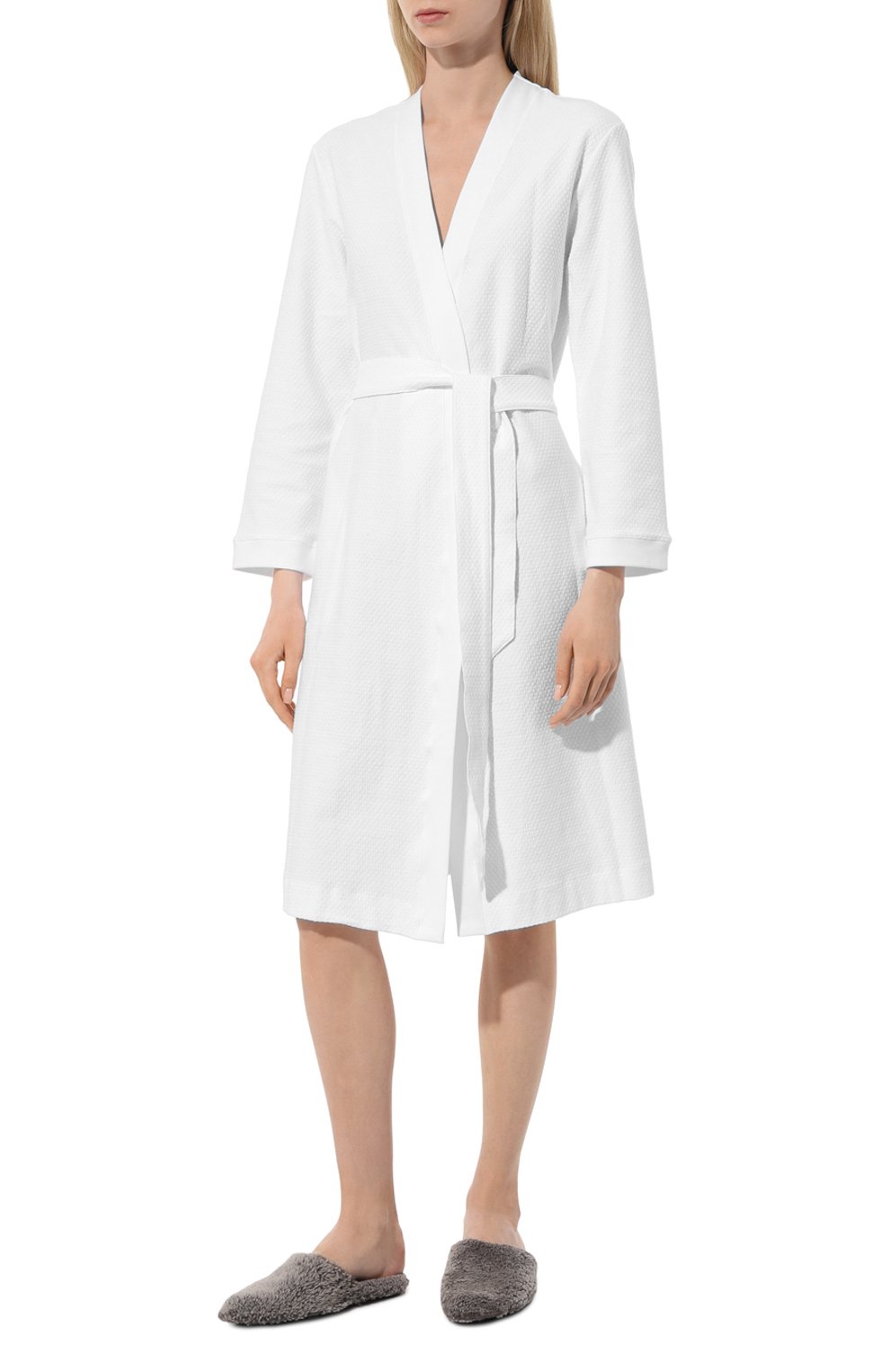 Хлопковый халат HANRO белого цвета по цене 31590 руб., арт. 077303, фото 2 Хлопковый халат HANRO, арт. 077303, фото 2