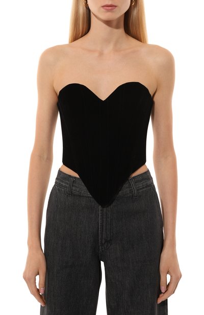 Бархатный корсет ALINE черного цвета по цене 26500 руб., арт. AL082702, фото 3 Бархатный корсет ALINE, арт. AL082702, фото 3