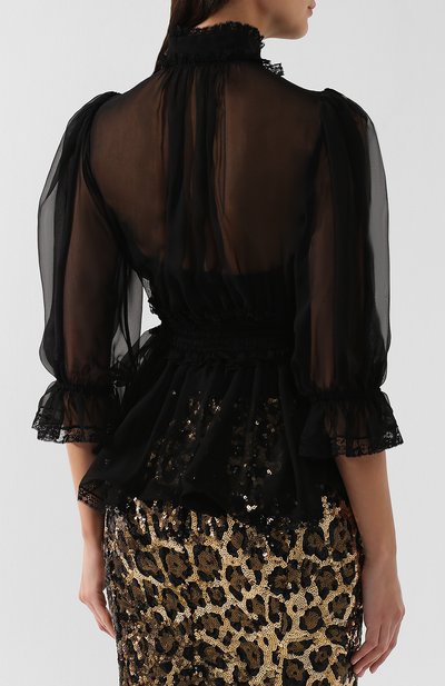 Блузка из смеси шелка и х лопка DOLCE & GABBANA, арт. F72W1Z/FU1AT, фото 4