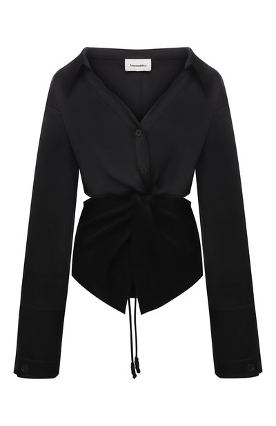 Женская блузка NANUSHKA, арт. RASHA_BLACK_SLIP SATIN