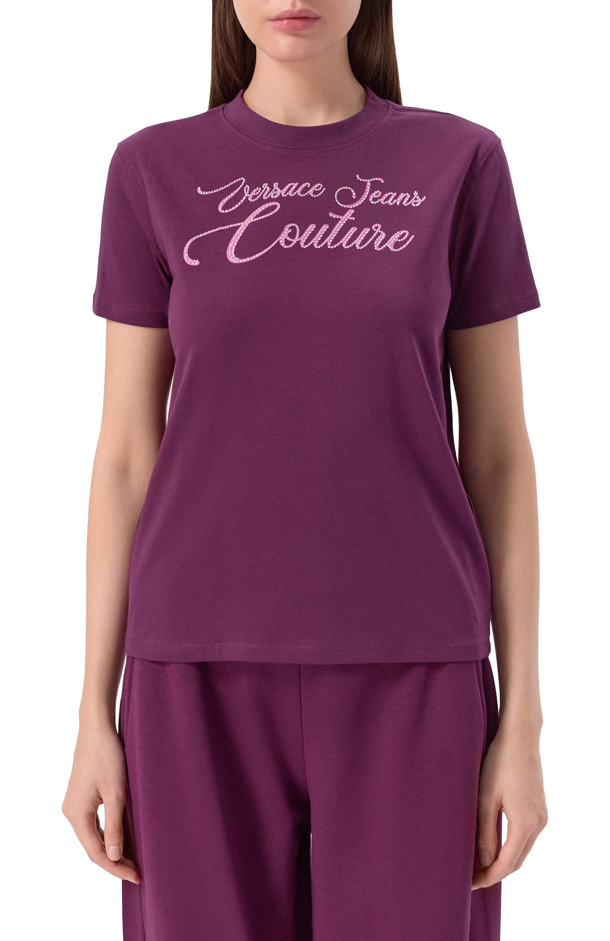 Хлопковая футболка VERSACE JEANS COUTURE, арт. 79HAHT05/CJ03T, фото 3