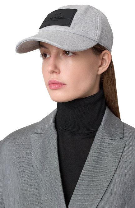 Женская хлопковая бейсболка WEEKEND MAX MARA серого цвета, арт. ALL0R0 | Фото 2 (Материал: Текстиль, Хлопок; Нос: Не проставлено; Материал сплава: Проставлено)
