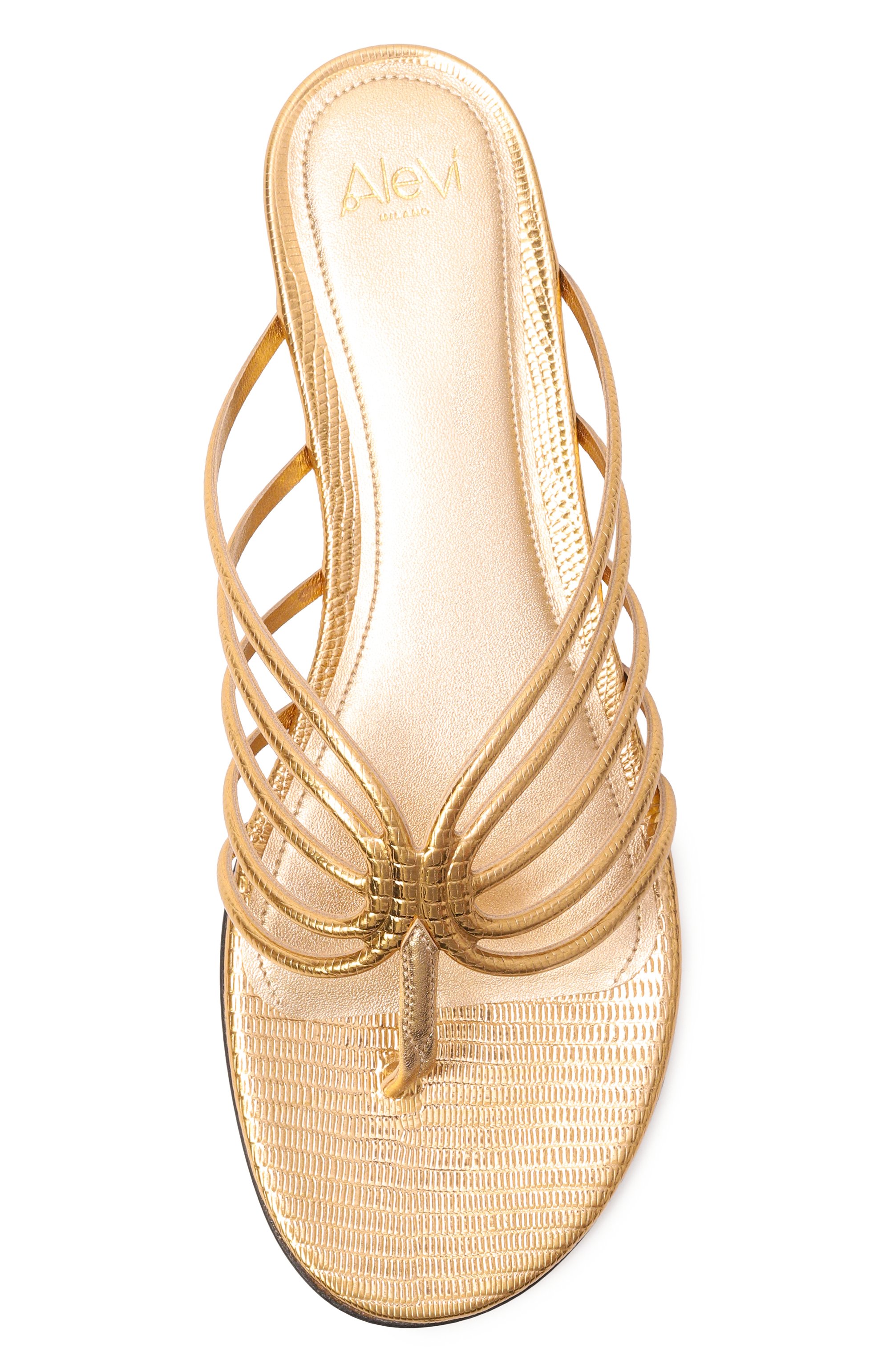 Кожаные шлепанцы lady ALEVI MILANO, арт. L26SD004.5.1309G03/LIZARD, фото 6