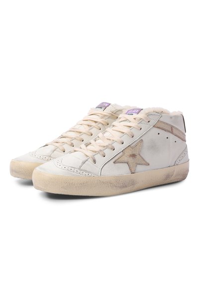 Женские кожаные кеды mid star GOLDEN GOOSE DELUXE BRAND, арт. GWF00122.F003373