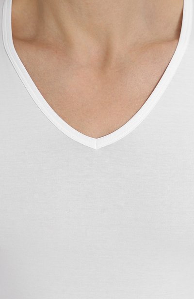 Хлопковая футболка с v-образным вырезом PEROFIL, арт. 24149, фото 5