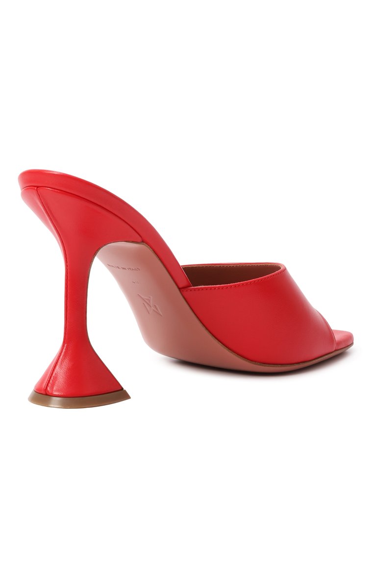 Женские кожаные мюли lupita AMINA MUADDI красного цвета, арт. LUPITA SLIPPER/PATENT/WHITE | Фото 5 (Подошва: Плоская; Материал сплава: Проставлено; Драгоценные камни: Проставлено; Материал внешний: Натуральная кожа; Кабл�ук высота: Высокий; Материал внутренний: Натуральная кожа; Каблук тип: Фигурный)
