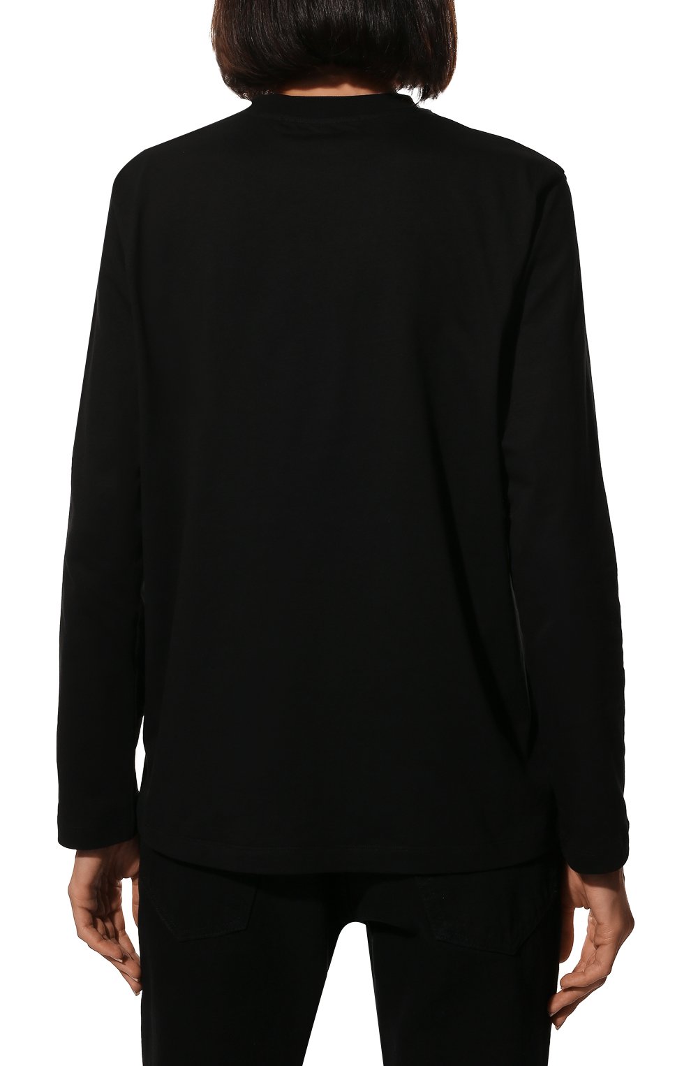 Хлопковый лонгслив MSGM черного цвета по цене 12800 руб., арт. 3341MDM169 227798, фото 4 Хлопковый лонгслив MSGM, арт. 3341MDM169 227798, фото 4