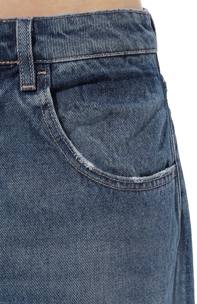 Женские джинсы ICON DENIM LA синего цвета, арт. P0PPY EC0 | Фото 5 (Длина (брюки, джинсы): Стандартные; Материал внешний: Хлопок, Деним; Стили: Кэжуэл; Силуэт Ж (брюки и джинсы): Широкие; Кросс-КТ: Деним; Детали: Делаве)