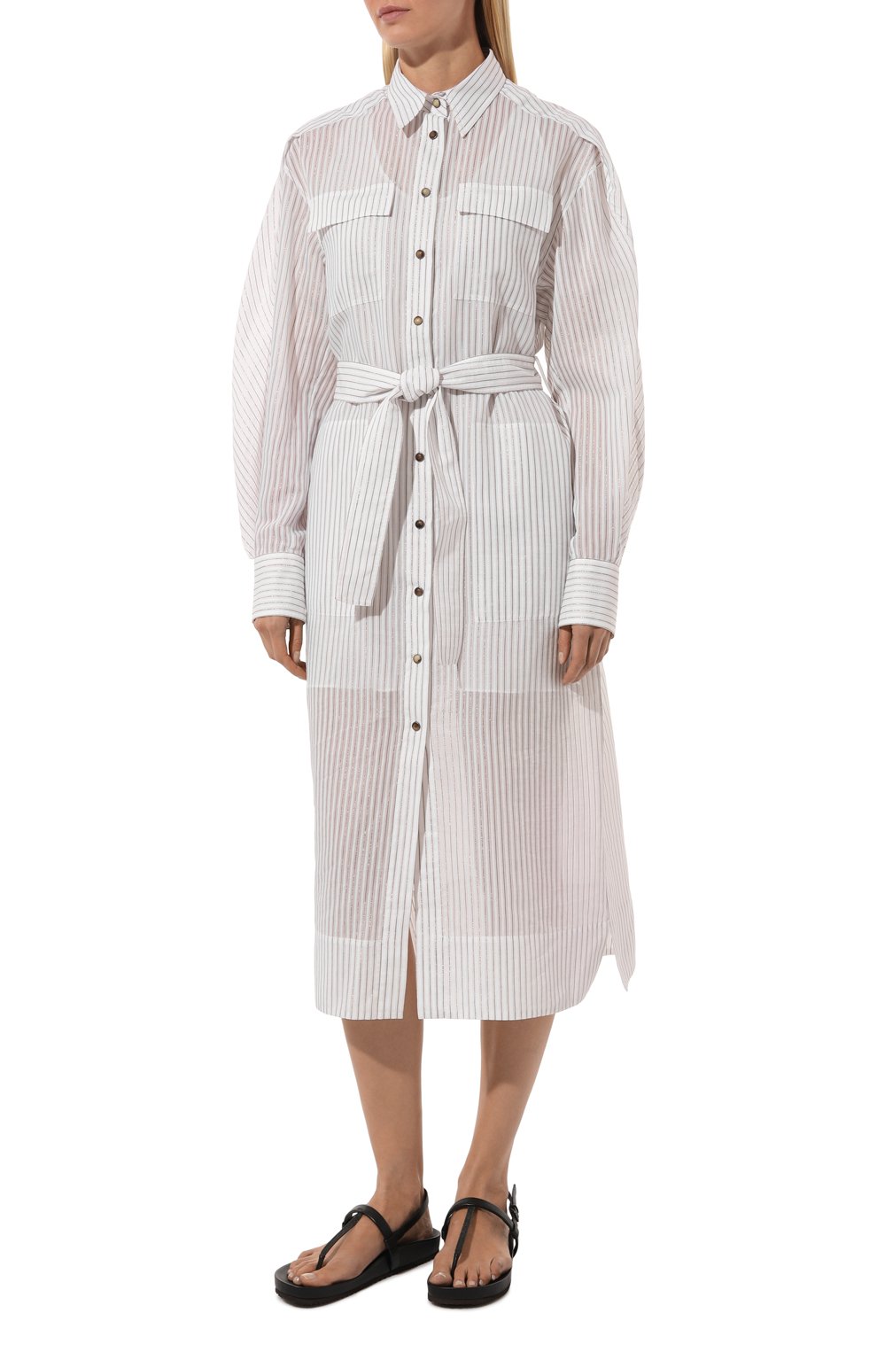 Платье из хлопка и шелка BRUNELLO CUCINELLI, арт. MP781AMG21, фото 3