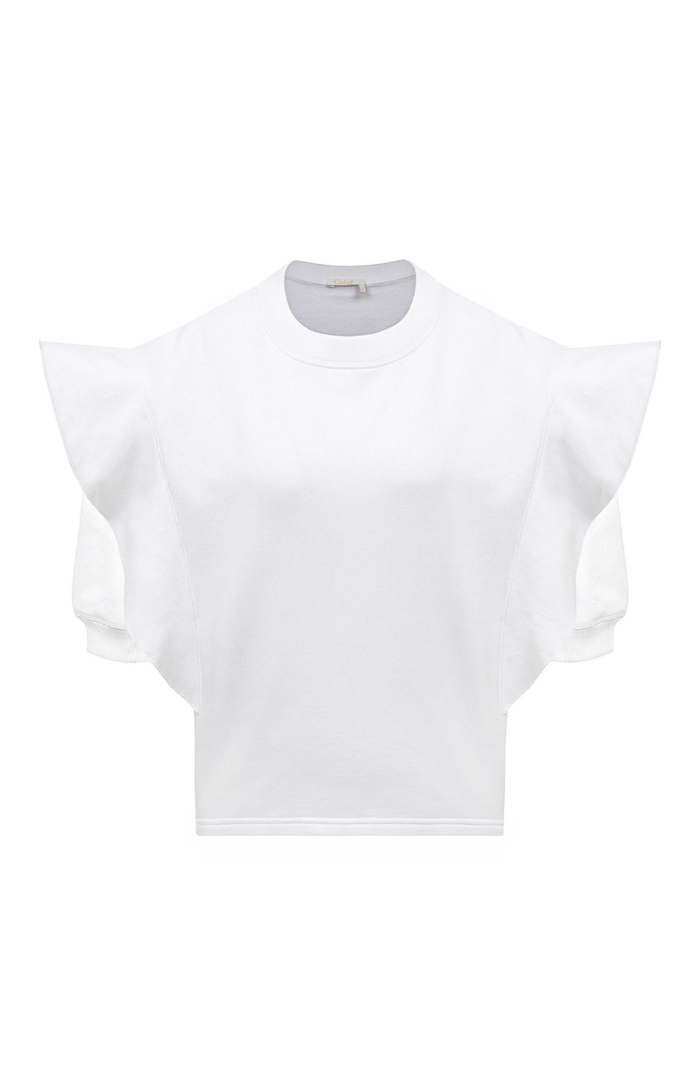 Хлопковый пуловер CHLOÉ белого цвета по цене 58100 руб., арт. CHC23AJH13190, фото 1 Хлопковый пуловер CHLOÉ, арт. CHC23AJH13190, фото 1