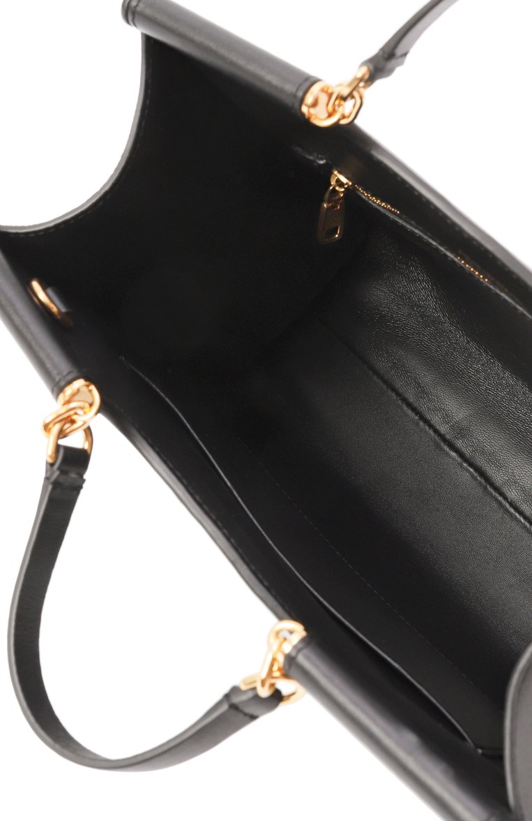 Женская сумка sicily shopper small DOLCE & GABBANA черного цвета, арт. BB7728/B7321 | Фото 5 (Драгоценные камни: Проставлено; Материал сплава: Проставлено; Материал: Натуральная кожа; Размер: small; Ремень/цепочка: На ремешке)