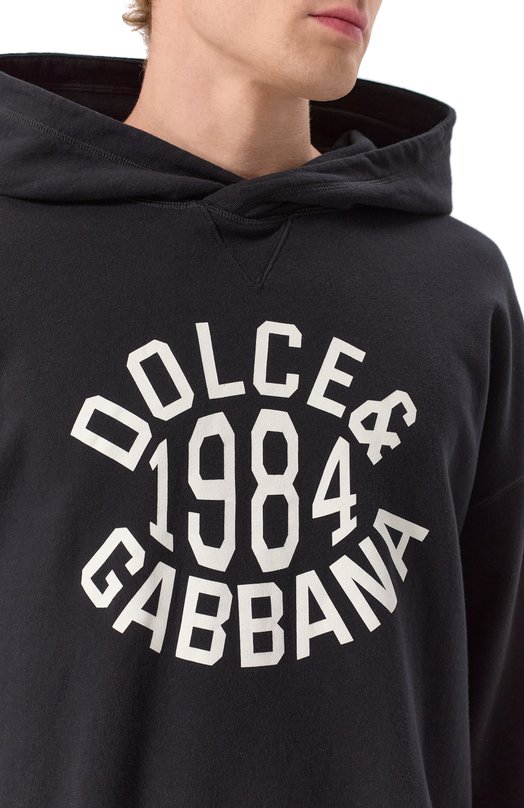 Хлопковое худи Dolce & Gabbana G9BFXT/G7N0Q Чёрный  G9BFXT/G7N0Q Фото 5