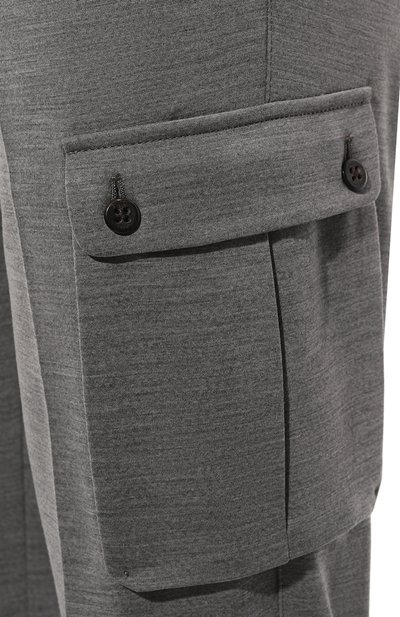 Брюки-карго из шерсти и хлопка CORNELIANI темно-серого цвета по цене 52750 руб., арт. 934L14-9318800, фото 5 Брюки-карго из шерсти и хлопка CORNELIANI, арт. 934L14-9318800, фото 5