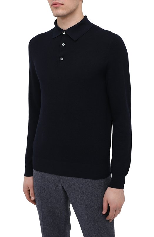 Поло из шелка и хлопка Ralph Lauren Синий, фото 3