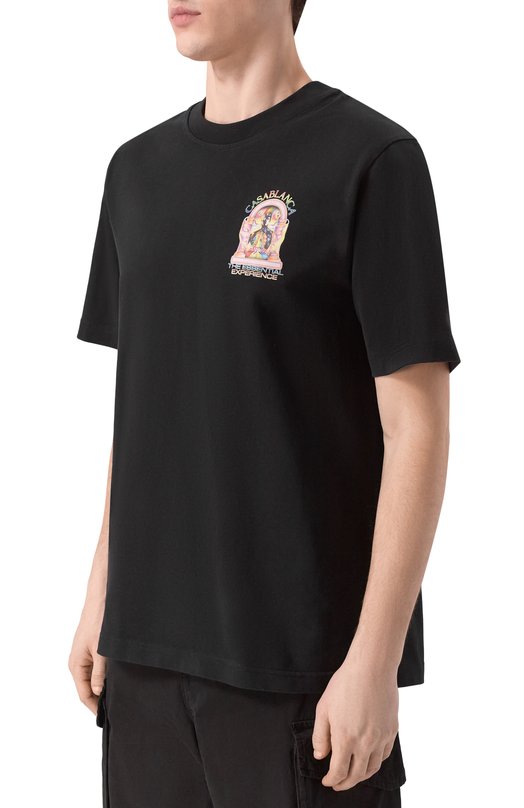 Хлопковая футболка Casablanca M-SP26-JTS-001-17 Чёрный  M-SP26-JTS-001-17 Фото 3