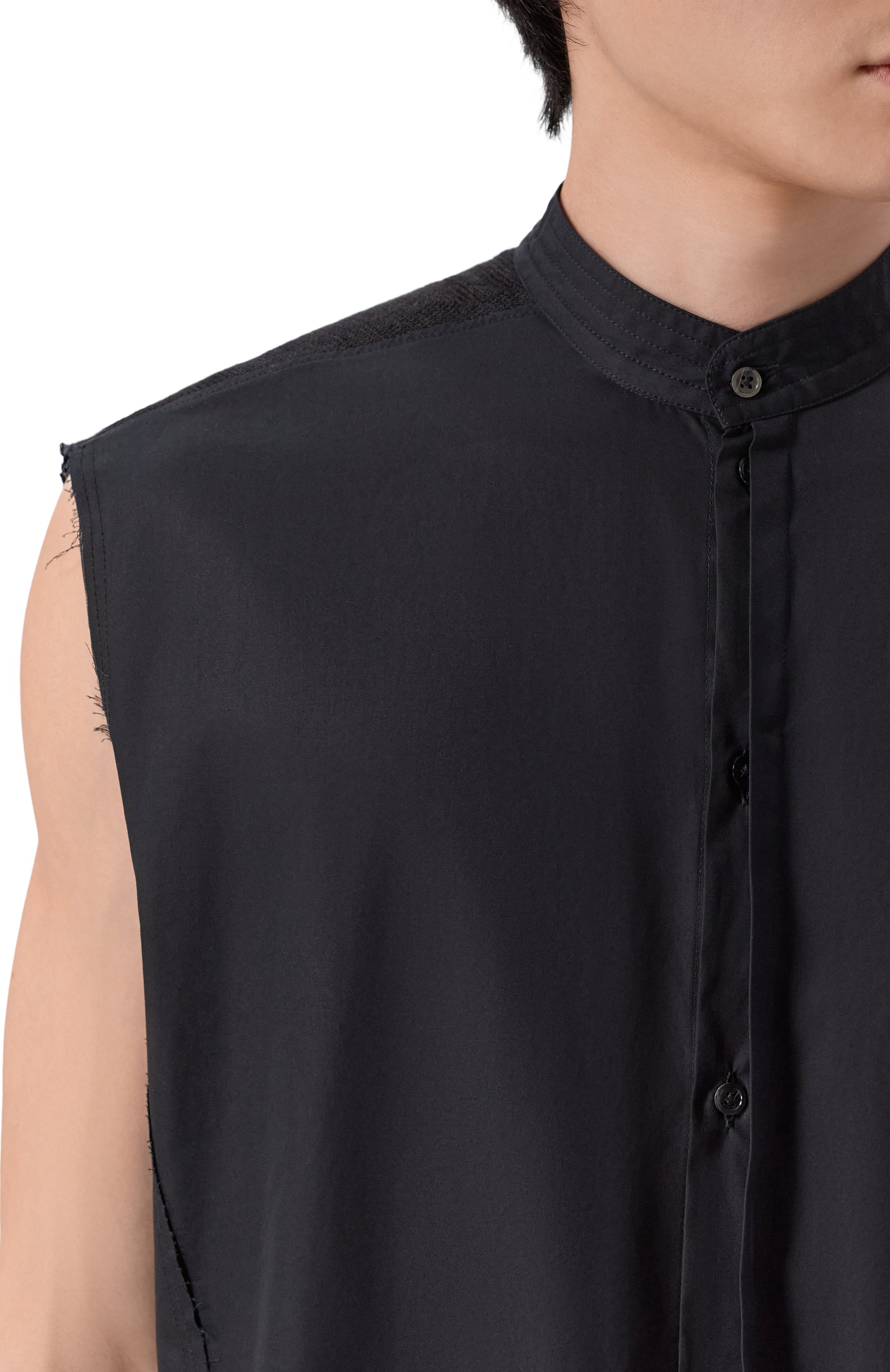 Комбинированная рубашка ISABEL BENENATO черного цвета по цене 75300 руб., арт. UW62S26, фото 5 Комбинированная рубашка ISABEL BENENATO, арт. UW62S26, фото 5