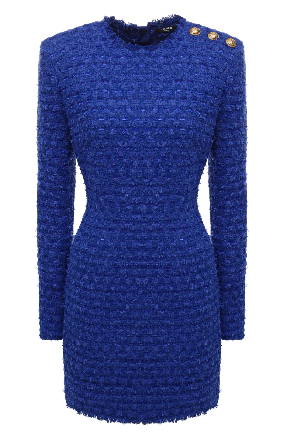 Платье BALMAIN синего цвета по цене 214500 руб., арт. XF1R8000/CB76, фото 1 Платье BALMAIN, арт. XF1R8000/CB76, фото 1
