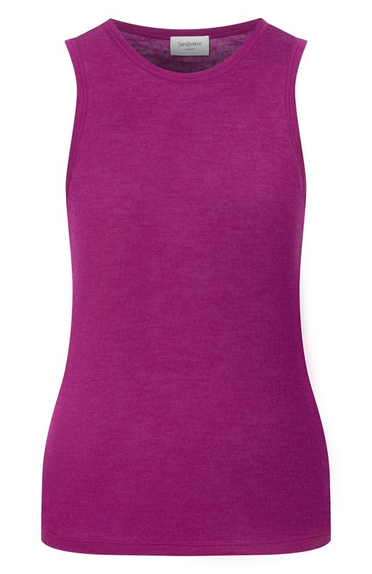 Топ из кашемира и шелка Saint Laurent 849920/Y38BL Фиолетовый 849920/Y38BL