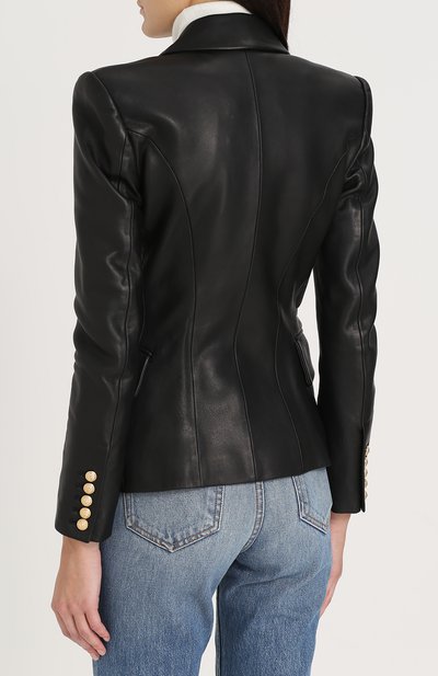 Двубортный кожаный жакет BALMAIN, арт. 997499/163P, фото 4
