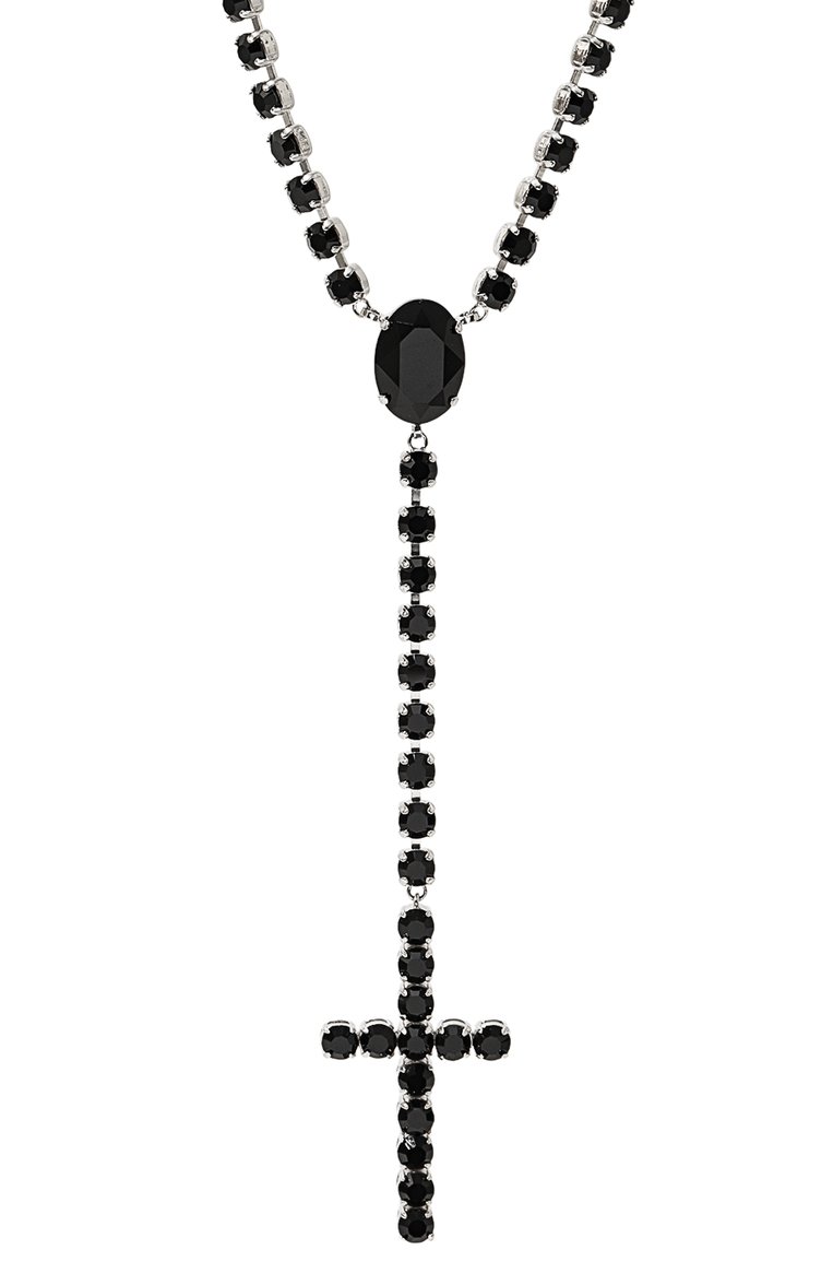 Женское колье DOLCE & GABBANA черного цвета, арт. WNP4C4 W1111 | Фото 3 (Материал: Металл; Нос: Не проставлено; Региональные ограничения белый список (Axapta Mercury): Не проставлено)