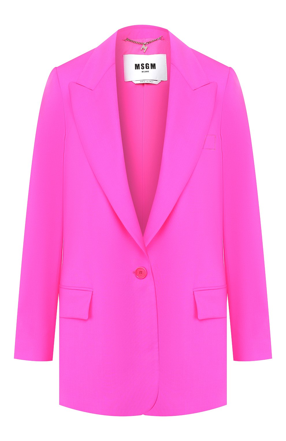 Шерстяной жакет MSGM фуксия цвета по цене 43550 руб., арт. 2841MDG28 207118, фото 1 Шерстяной жакет MSGM, арт. 2841MDG28 207118, фото 1