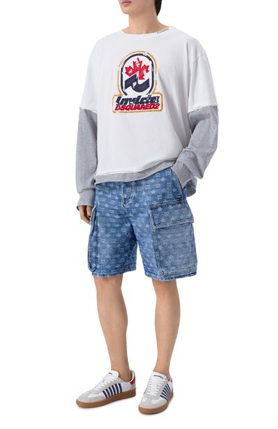 Джинсовые шорты DSQUARED2 синего цвета по цене 69950 руб., арт. S74MU0980/D30023, фото 2 Джинсовые шорты DSQUARED2, арт. S74MU0980/D30023, фото 2