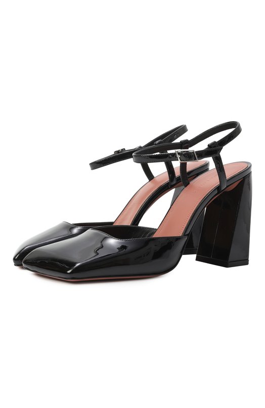 Кожаные туфли Charlotte Amina Muaddi CHARL0TTE PUMP/PATENT Чёрный CHARL0TTE PUMP/PATENT