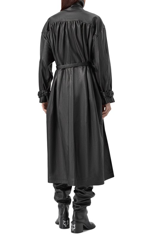Кожаный тренч Ann Demeulemeester B0013109/LT038 Чёрный  B0013109/LT038 Фото 4
