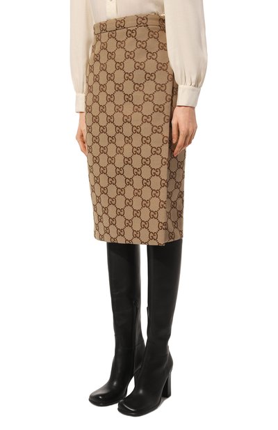 Хлопковая юбка GUCCI, арт. 677048 ZAH8G, фото 3