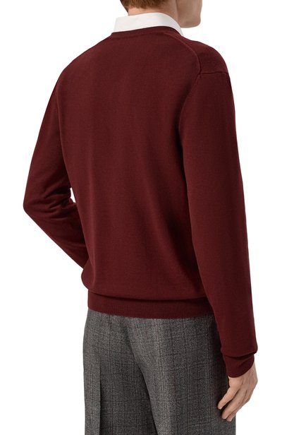 Шерстяной пуловер CORNELIANI бордового цвета по цене 47250 руб., арт. 28M501/2A25100, фото 4 Шерстяной пуловер CORNELIANI, арт. 28M501/2A25100, фото 4
