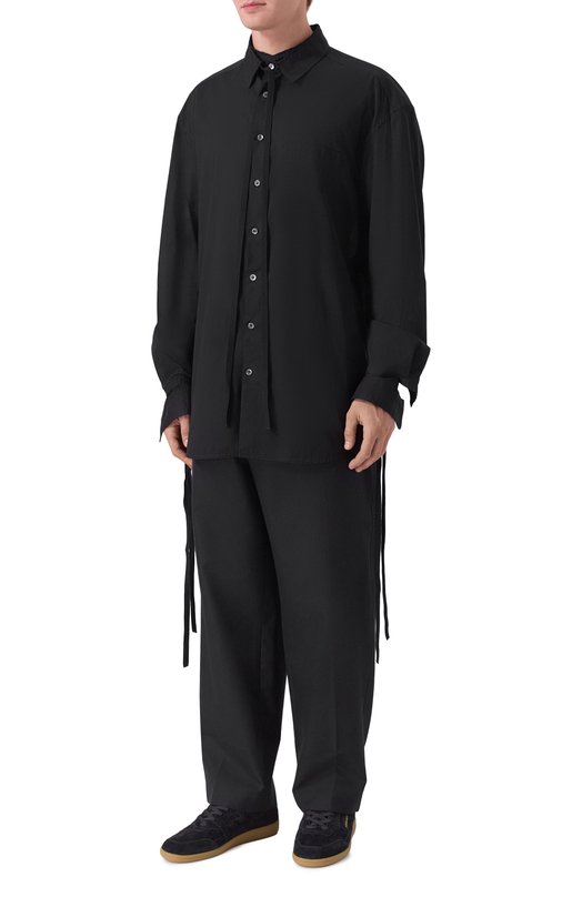 Хлопковая рубашка Ann Demeulemeester B0013483/FA026 Чёрный  B0013483/FA026 Фото 3